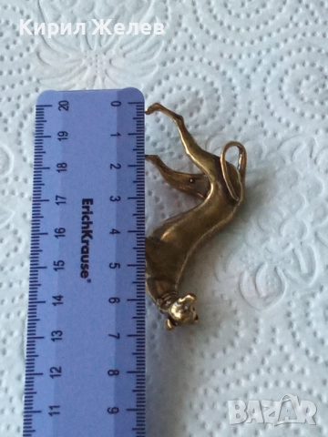 Бронзова фигурка на куче малка 52536, снимка 4 - Антикварни и старинни предмети - 52730470