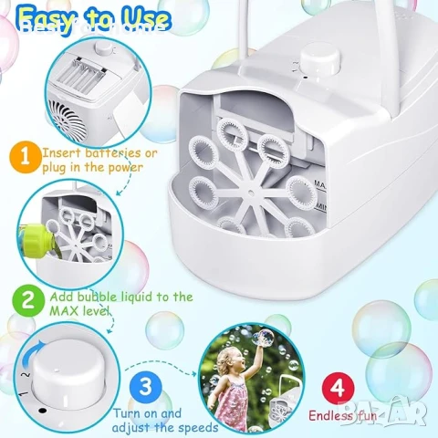 Машина за балончета,  18000+ балончета в минута с 2 скорости, 8 пръчки, снимка 5 - Други - 51306964