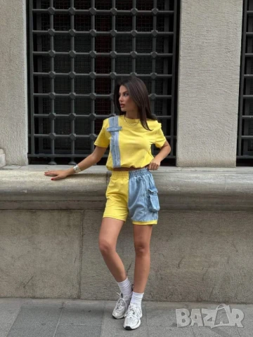 памучни дамски екипи с деним 