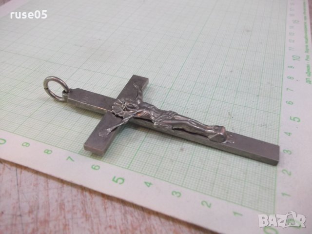 Кръст с разпятието от бял метал - 27,67 гр., снимка 2 - Други ценни предмети - 29810497