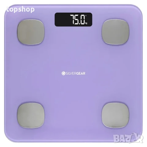 НОВ умен кантар Silvergear® - анализ на мускулна маса, ИТМ, тегло, вода, протеин, костно тегло, BMR