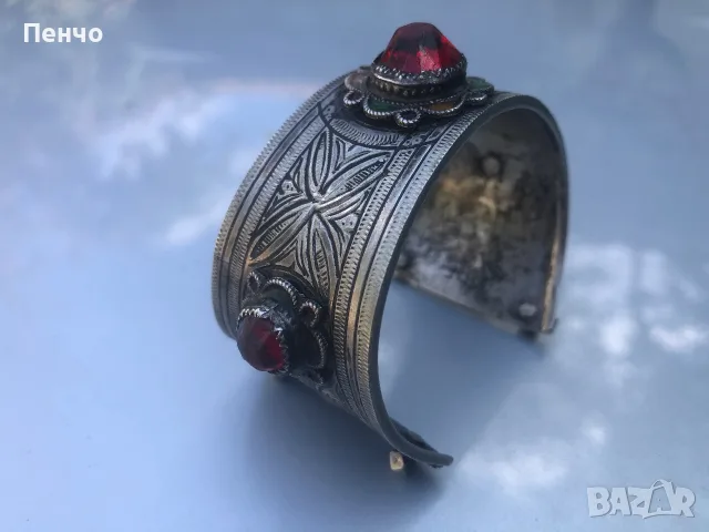 стара възрожденска сребърна гривна, снимка 4 - Антикварни и старинни предмети - 54724355
