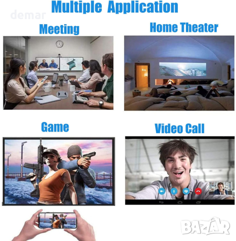 [Apple MFi Certified] Lightning към HDMI кабел 1080P цифров AV HDMI адаптер за iPhone, снимка 5 - Аксесоари за Apple - 44518499