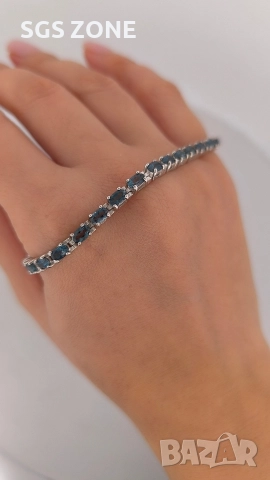 Ръчно изработена сребърна гривна с топаз Лондон, снимка 13 - Гривни - 52582096