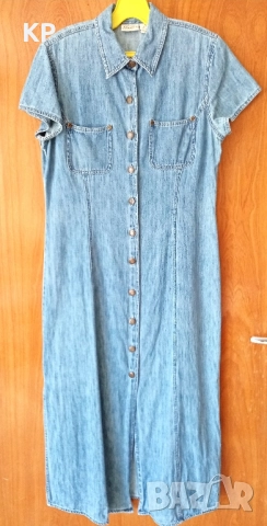 Елегантна дълга дънкова рокля 