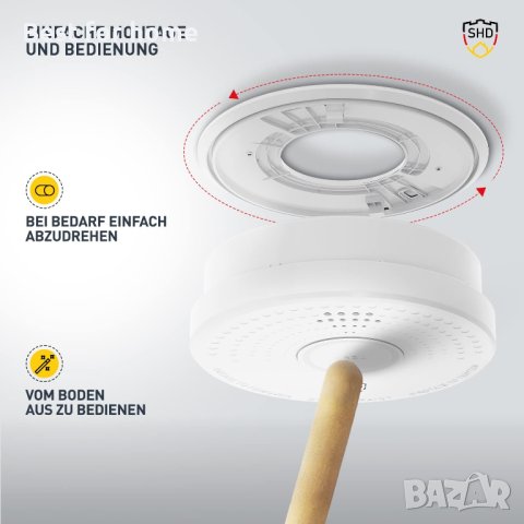 Детекторът за дим DOF19 от SHD на oneConcept, снимка 4 - Друга електроника - 42740319