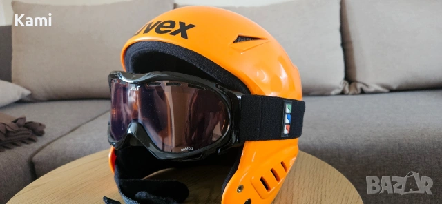 Ски каска Uvex с твърди уши + очила, снимка 6 - Зимни спортове - 53934514