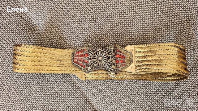 Възрожденски колан с позлата, филигран. Автентичен за носия, снимка 2 - Антикварни и старинни предмети - 54112492