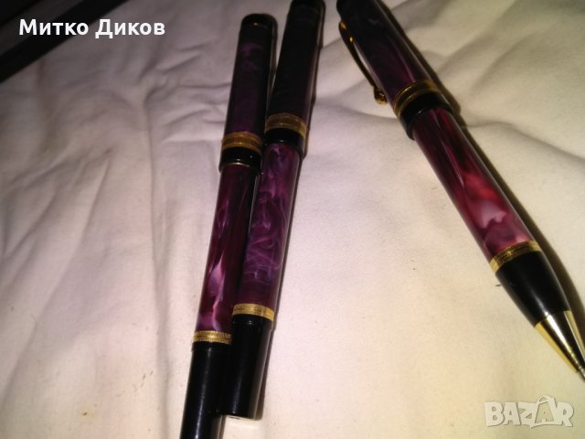 Комплект писалка Иридиум пойнт Германия и две химикалки-едната ролер, снимка 4 - Ученически пособия, канцеларски материали - 29428192
