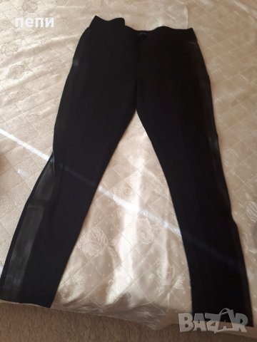 Дамски панталон отсрани с кожа-нов, снимка 1 - Панталони - 36705274