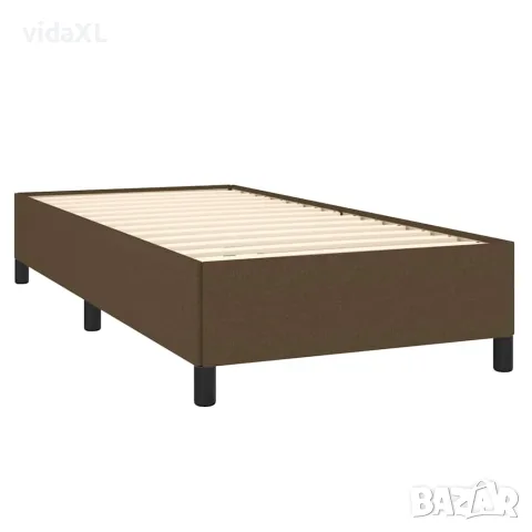 vidaXL Рамка за легло без матрак, тъмнокафява, 100x200 см, плат, снимка 3 - Спални и легла - 56147208