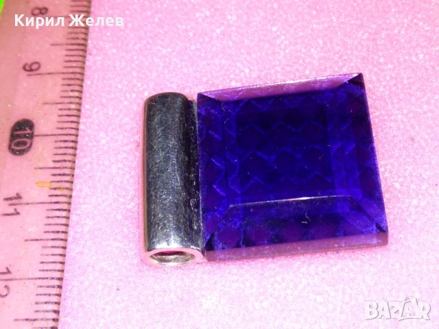 ПРЕКРАСЕН СКЪПОЦЕНЕН ФЕШЪН АРТ СРЕБЪРЕН МЕДАЛЬОН ПЕНДАНТ СРЕБРО 925 с ФАСЕТИАН СИН ТУРМАЛИН 43295, снимка 7 - Колиета, медальони, синджири - 44394591