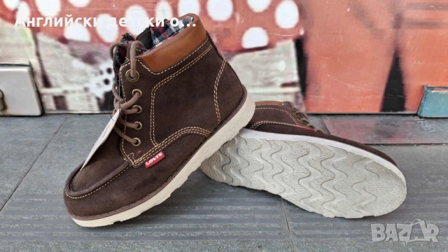 Английски детски  оригинални кец/боти от естествена кожа/велур Levi's, снимка 5 - Детски боти и ботуши - 52377347