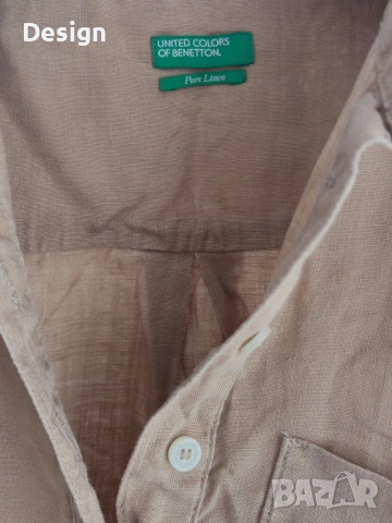 Ленена рокля-риза Benetton, снимка 3 - Рокли - 54031028