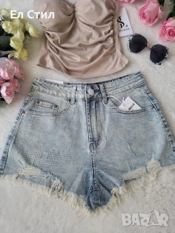 ⚜️Дамски къси дънки с камъчета  21 €, снимка 2 - Дънки - 53979275