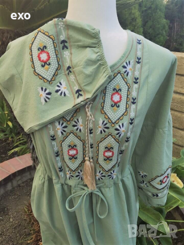 Елегантна лятна рокля, лятна рокля с бродерия, Лятна рокля памук, снимка 3 - Рокли - 41057357