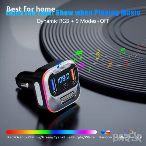 FM трансмитер модулатор, Bluetooth 5,0 T73., снимка 5 - Аксесоари и консумативи - 48178966