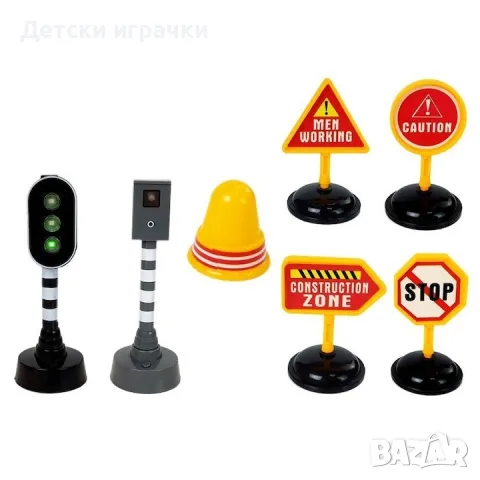 Самосвал Камион строителен със светлинни ефекти и знаци , снимка 4 - Коли, камиони, мотори, писти - 48523979