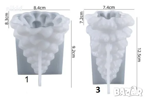 3D Масивна красива елха 3 размера силиконов молд форма калъп фондан гипс шоколад свещ сапун смола, снимка 2 - Форми - 35131963