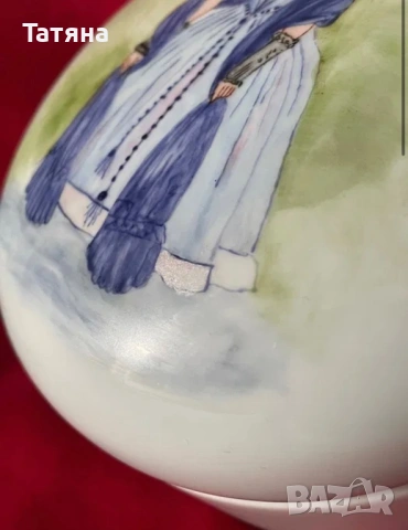 Furstenberg  Germany , красива ретро порцеланова кутия за бижута, бонбониера, ръчно рисувана, снимка 6 - Декорация за дома - 53135851