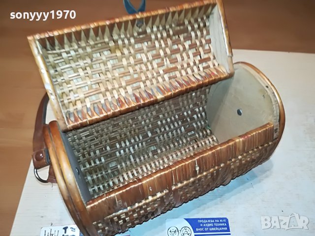 ПЛЕТЕНА ЧАНТА С КОЖЕНИ СТРАНИЦИ 2305232114M, снимка 3 - Антикварни и старинни предмети - 40803541