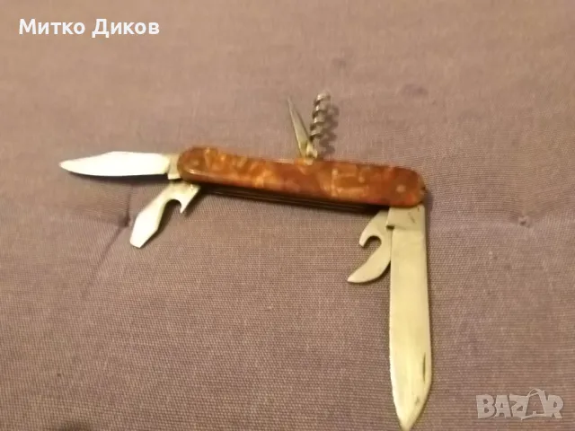 Ножче  Сърп и чук Велико Търново 6 части седеф без луфт, снимка 5 - Ножове - 50258348