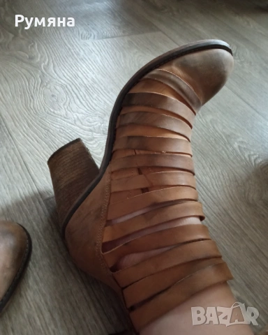 Пролетно летни боти от естествена кожа, снимка 3 - Дамски боти - 54140084