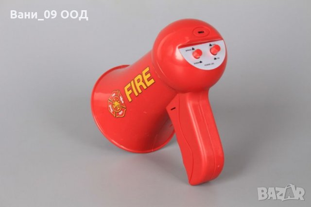 Мегафон с реален микрофон-полицейски или пожарникарски, снимка 7 - Музикални играчки - 35333060