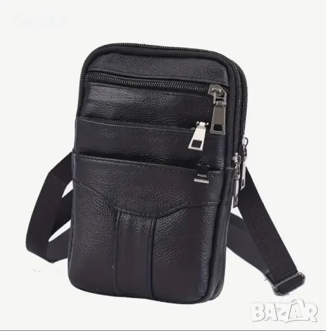 Малки, Удобни и Компактни, дисплей чантички - Черна естествена кожа!, снимка 4 - Чанти - 50087382