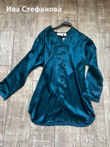 Victoria's Secret ново кимано домашна роба халат тюркоазено зелен цвят 100 % коприна копринена , снимка 2 - Нощници - 50151135