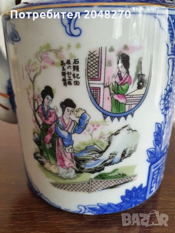 Автентична Фин ЯПОНСКИ  порцелан Каничка за чай.С ГЕЙШИ, снимка 3 - Антикварни и старинни предмети - 31958843