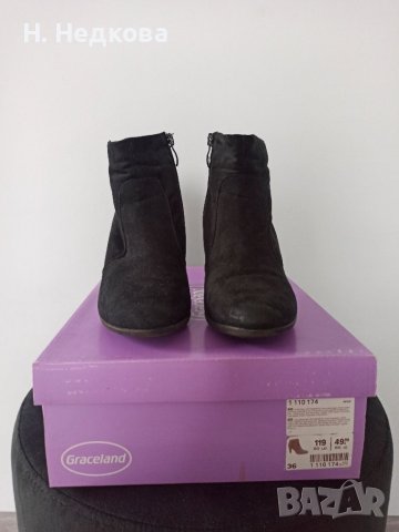 Високи велурени боти Graseland , снимка 2 - Дамски боти - 38844667
