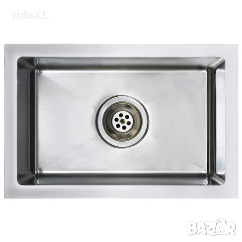 vidaXL Ръчно изработена кухненска мивка, неръждаема стомана