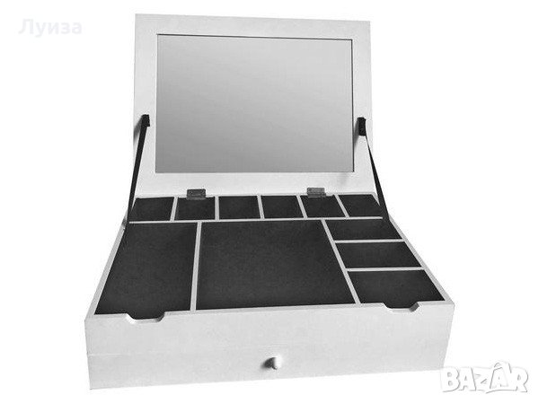 Страхотна и много голяма кутия за бижута с огледало-бяло дърво!, снимка 3 - Декорация за дома - 30678927