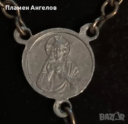 Рядка антикварна броеница /розарий "Броеница на сълзите" - млечно пресован стъкло. , снимка 7 - Антикварни и старинни предмети - 56187151
