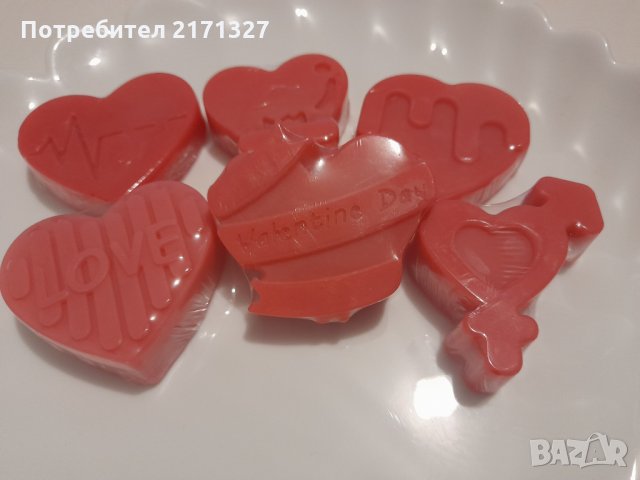 Ароматни глицеринови сапунчета за Свети Валентин, снимка 1 - Романтични подаръци - 31573742