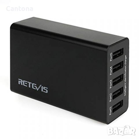 Retevis 5 портово USB зарядно, 40W, 5V - 8A