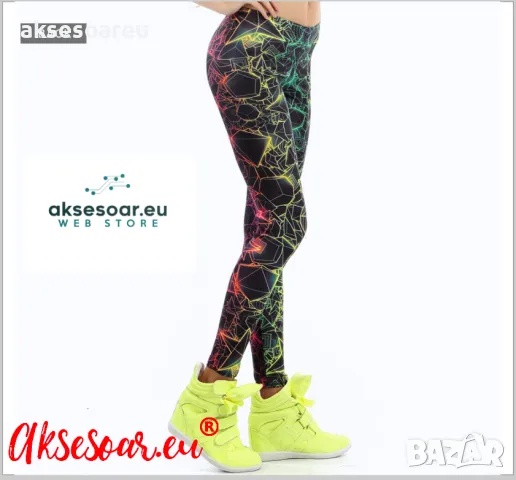 Дамски нов висококачествен шарен цветен печатан клин Нова мода за жени и момичета 3D Печатни цветни , снимка 5 - Клинове - 50418891