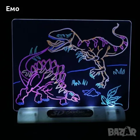 Магическа, светеща 3D дъска за рисуване с цветни маркери, снимка 12 - Рисуване и оцветяване - 48819444