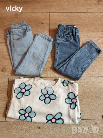 Детски комплекти суичър и дънки Zara, размер 2-3г/98см + ПОДАРЪК, снимка 3 - Детски комплекти - 50644772