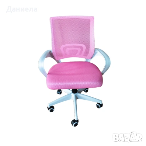 Ергономичен розов офис стол с дишаща мрежа и регулируема височина – комфорт през целия ден, снимка 2 - Столове - 54153803