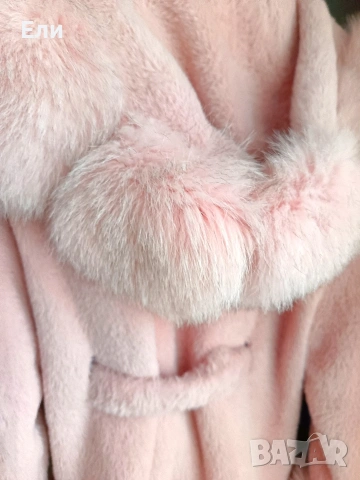 Палто алкантара с лисица естествен косъм , снимка 6 - Палта, манта - 53316940