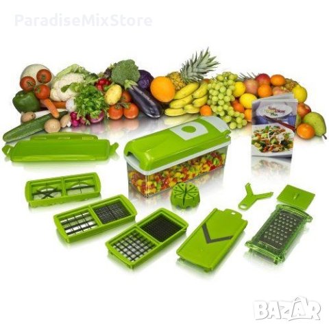 Кухненско Ренде за зеле, моркови с контейнер - Nicer Dicer Plus от 13 части, снимка 1 - Други - 42784261