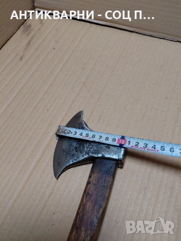 Стара Ръчно Кована Брадва Викинг 0.630кг. НОМЕР 747., снимка 13 - Антикварни и старинни предмети - 54175990