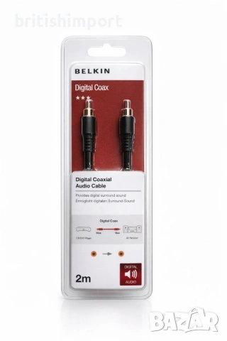 Цифров коаксиален аудио кабел Belkin, 2 m