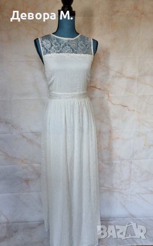 Дълга бяла рокля с етикет, снимка 1 - Рокли - 30625107