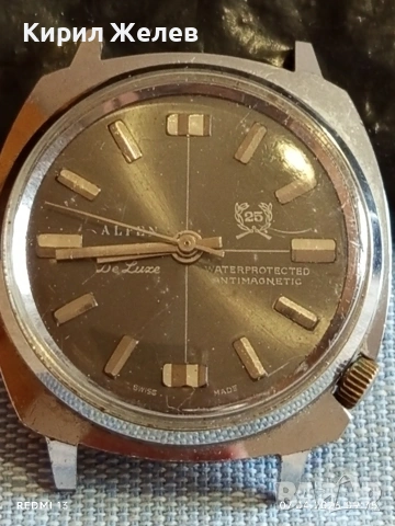 Стар механичен часовник ALPEN DE LUXE рядък за КОЛЕКЦИЯ 54397, снимка 6 - Антикварни и старинни предмети - 54118274