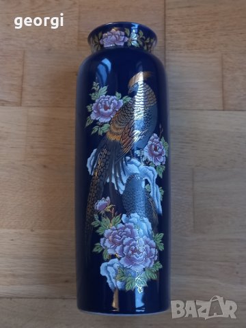 японска порцеланова ваза  Kutani кобалт с позлата 