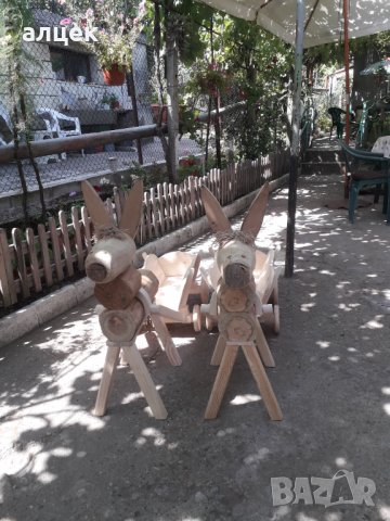 Декоративно магаренце с каручка, снимка 2 - Градински мебели, декорация  - 33856825