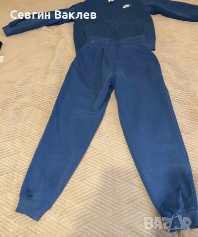 Nike - Спортен екип с цип и качулка, Син, 137-147 CM, снимка 6 - Детски анцузи и суичери - 52341334